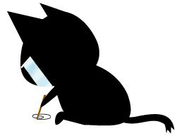 伤心的黑猫，在地上画圈圈