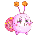 生气的粉色小蜗牛