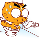 可可猫用嘴吹厕纸