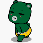 扭屁股的绿色小熊